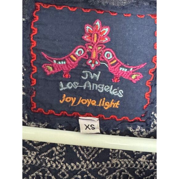 Johnny Was Embroidered Top Size XS Deep Plum Floral Embroidery Linen Blend Boho - Picture 4 of 8